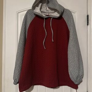 Stylish Red and Gray Women's Hoodie